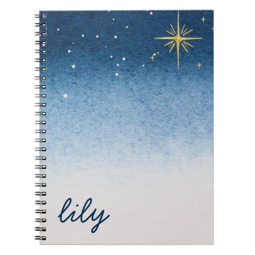 Personalized Blue sky watercolor Notebook