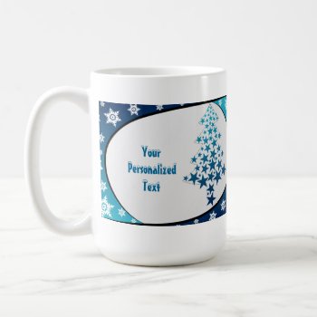 Personalized Blue Snowflake Mug by BaileysByDesign at Zazzle