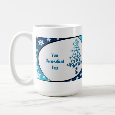 Personalized Blue Snowflake Mug