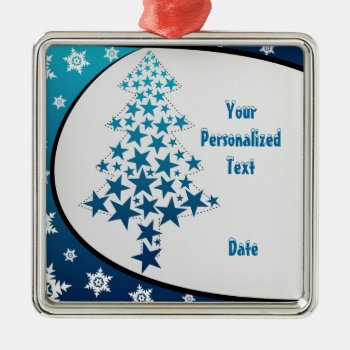 Personalized Blue Snowflake Ornament by BaileysByDesign at Zazzle