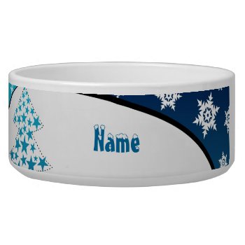 Personalized Blue Snowflake Pet Bowl by BaileysByDesign at Zazzle