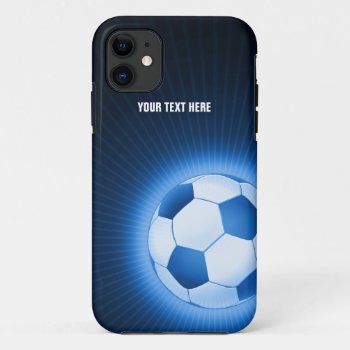 Personalized Blue Soccer Iphone 11 Case by BestCases4u at Zazzle