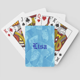 Personalized Blue Stain Glass Playing Cards