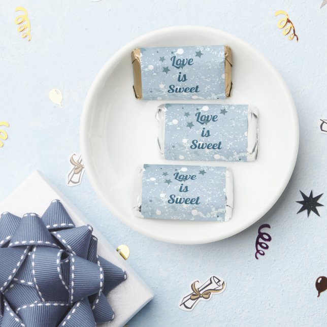 Personalized Blue Stars Wedding Hershey Bar Favors (Party)