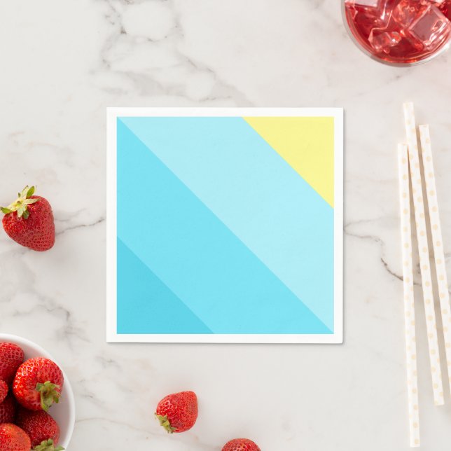Personalized Blue Stripe Standard Cocktail Paper Napkins (Insitu)