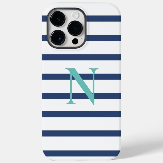 Personalized Blue Stripes  Case-Mate iPhone Case (Back)