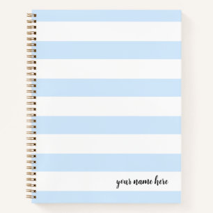 Personalized Blue Stripes Notebook