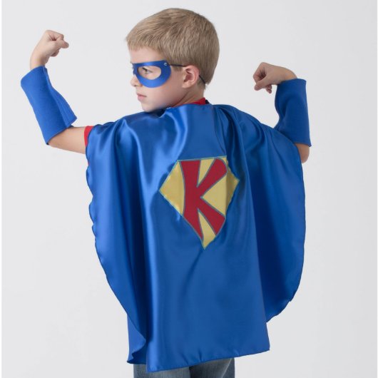 Personalized Blue Superhero Costume w/Cape (Back)