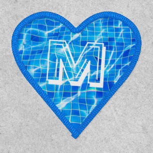 Personalized Blue Swimming Monogram Patch