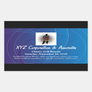 Personalized Blue Swirl Water Bottle Label Sticker