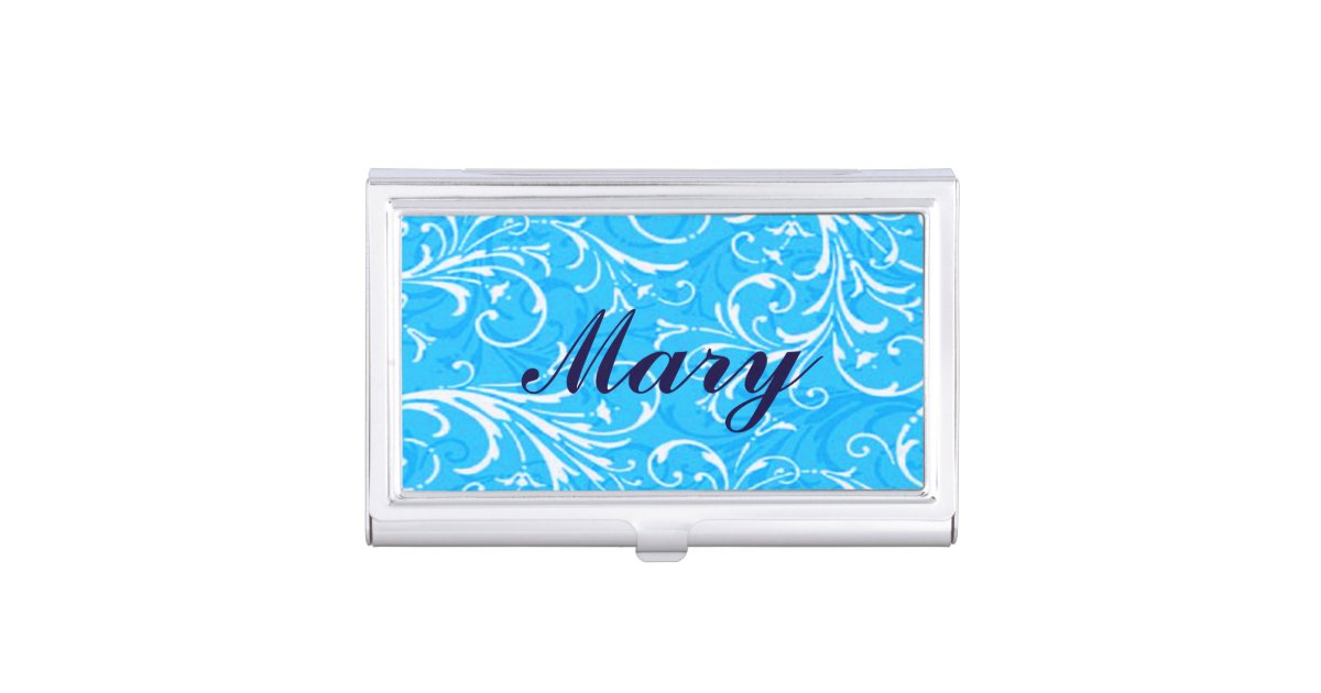 Symphony Bling Swarovski Crystal Business Card Case - Blue