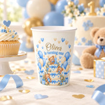 Personalized Blue Teddy Bear 1st Birthday