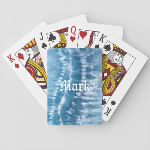 Personalized Blue Tie Dye Playing Cards