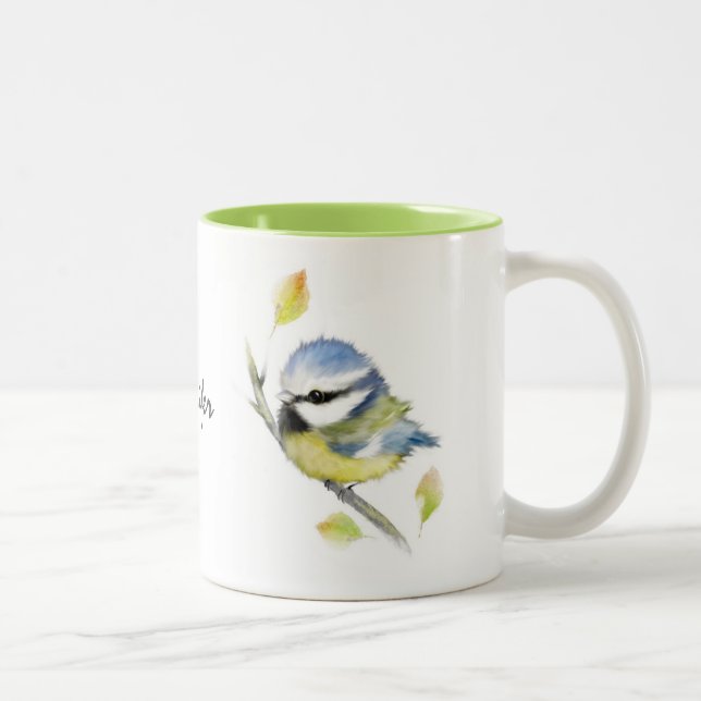 Personalized Blue tit Bird Mug (Right)