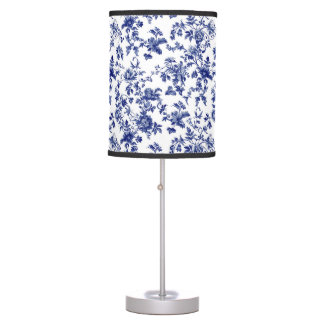 Personalized blue toile lamp