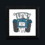 Personalized Blue Tractor Country Wedding Gift Box<br><div class="desc">A tractor country farm wedding gift which can be personalized with both the couple's names.
If you would like to change the size or font of the names please click on the edit button to customize further.
The bunting in the tractor is in a subtle cream and white.</div>