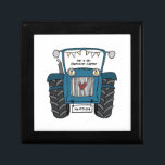 Personalized Blue Tractor Country Wedding Gift Gift Box<br><div class="desc">A tractor country farm wedding gift which can be personalized.
If you would like to change the size or font please click on the edit button to customize further.
The bunting in the tractor is in a subtle cream and white.</div>