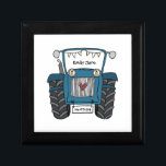 Personalized Blue Tractor Farm Wedding Bridesmaid Gift Box<br><div class="desc">A tractor country farm wedding gift which can be personalized.
If you would like to change the size or font please click on the edit button to customize further.
The bunting in the tractor is in a subtle cream and white.</div>