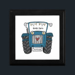 Personalized Blue Tractor Farm Wedding Bridesmaid Gift Box<br><div class="desc">A tractor country farm wedding gift which can be personalized.
If you would like to change the size or font please click on the edit button to customize further.
The bunting in the tractor is in a subtle cream and white.</div>