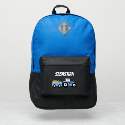 Personalized Blue Tractor Truck Farm School Port Authority Backpack