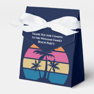 Personalized Blue Tropical Beach Party Favor Boxes