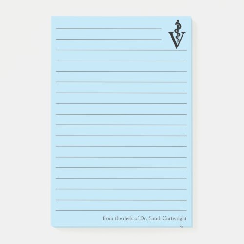 Personalized Blue Veterinarian Office Veterinary Post_it Notes