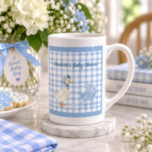Personalized Blue Watercolor Goose Baby Shower