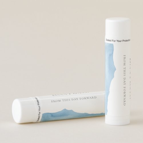 Personalized Blue Watercolor Wedding Favor Lip Balm