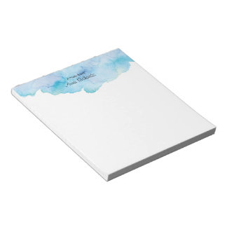 Personalized Blue watercolour Notepad
