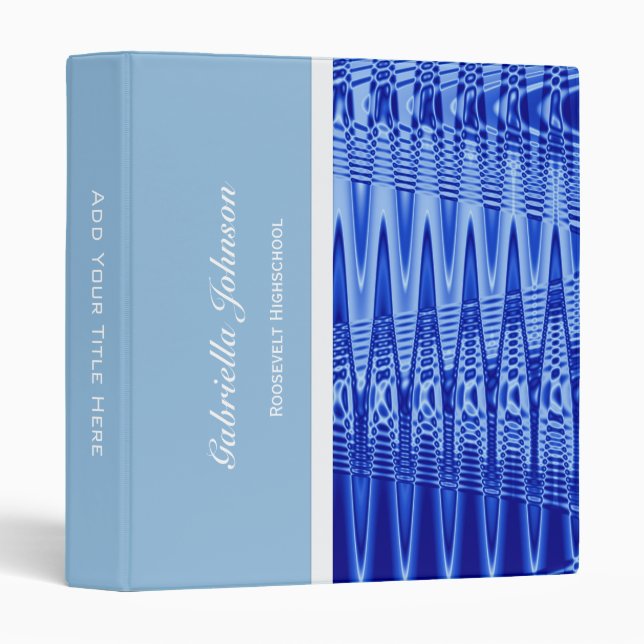 Personalized:  Blue Waves Binder (Front/Spine)