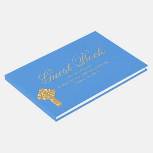 Personalized Blue Wedding Guest Book Christian Guest Book