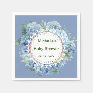 Personalized Blue & White Florals Napkins