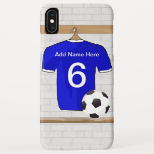 Personalized Blue White Football Soccer Jersey iPhone XS Max Case