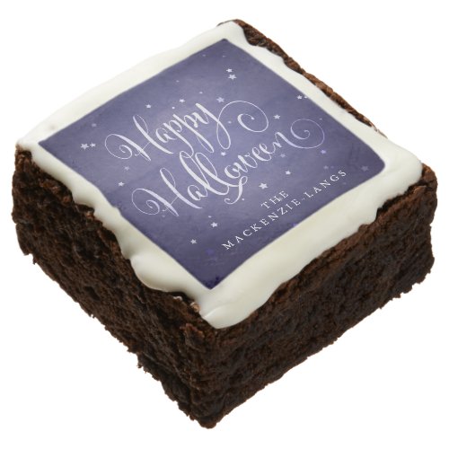 Personalized BlueWhite Happy Halloween Brownie