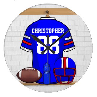 Personalized Blue White Red Football Jersey