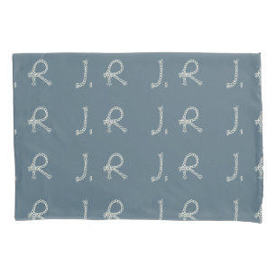 Personalized Blue White Rope Knot Monogram Nautica Pillow Case