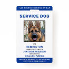 Personalized Blue White Service Dog Photo ID Badge