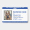 Personalized Blue White Service Dog Photo ID Badge