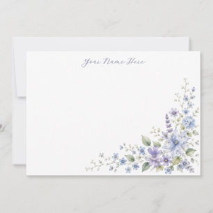 Personalized Blue Wildflower Notecards