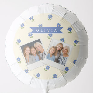 Personalized Blue Wildflower Pattern Name Gift Balloon