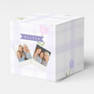 Personalized Blue Wildflower Pattern Name Gift Favor Boxes