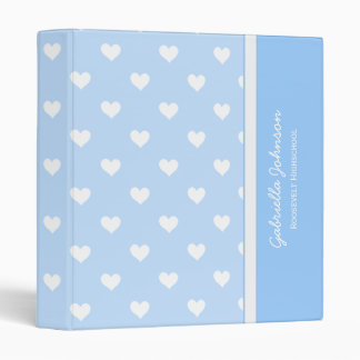 Personalized: Blue With White Heart Binder
