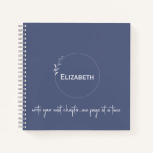 Personalized Blue "Write Your Next Chapter" Notebook