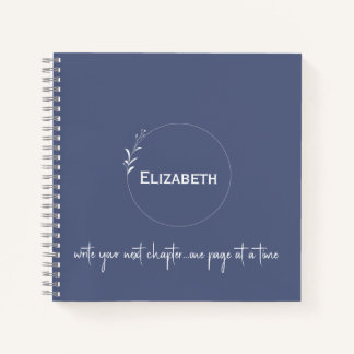 Personalized Blue "Write Your Next Chapter" Notebook