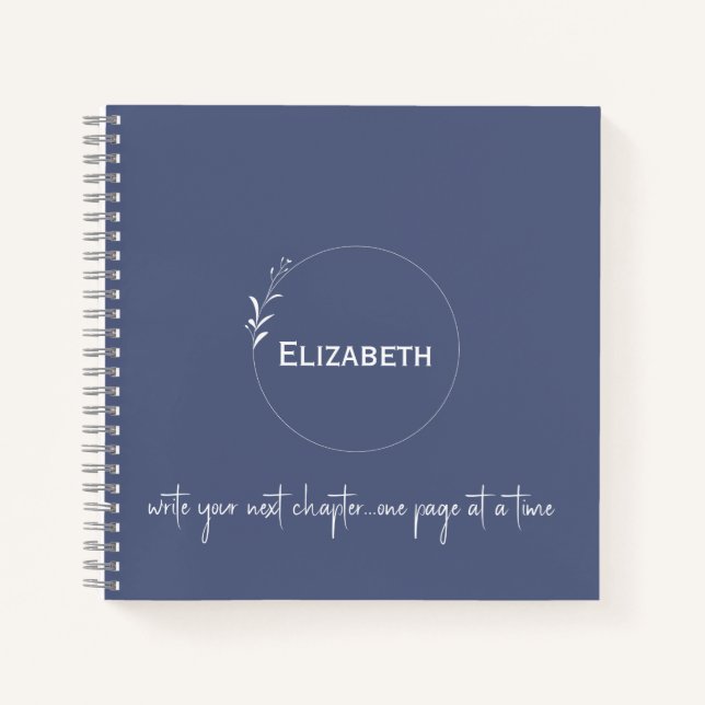 Personalized Blue "Write Your Next Chapter" Notebook (Front)