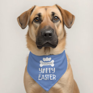 Personalized Blue Yappy Easter Pet Bandana Collar
