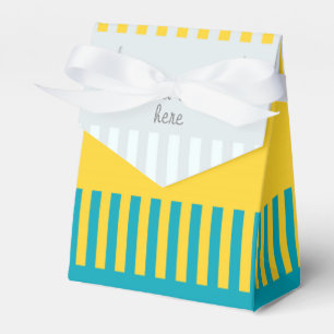 Personalized Blue Yellow White Gray Chic Pattern Favor Boxes