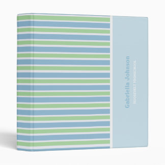 Personalized: Blueberry Striped Binder