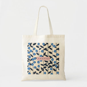 Personalized Blueberry Vine Nature  Tote Bag