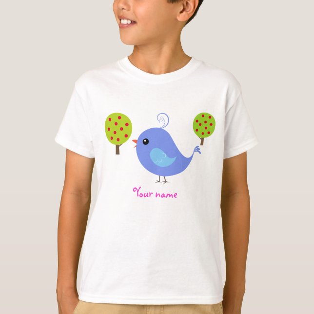 Personalized Bluebird Kid's T Shirts (Front)